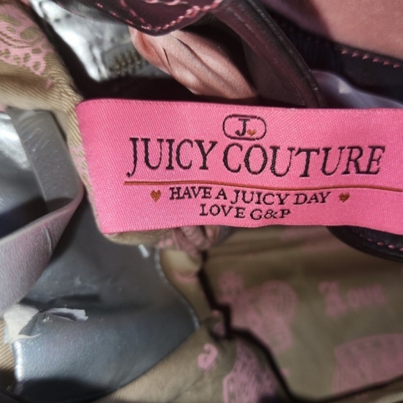 Vintage Juicy Couture Baby Pink Brown Terry Cloth Bag - Picture 7 of 12